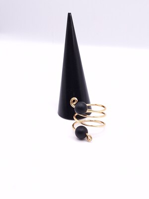 Double Onyx Statement Ring - image5